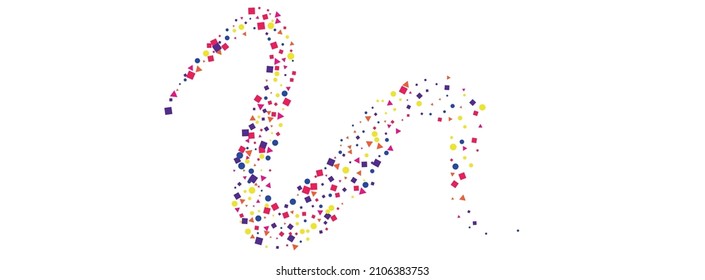 Bright Geometric Background White Vector. Round Parade Illustration. Multicolored Christmas. Rainbow Element Geometric. Circle Fete Card.