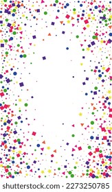 Bright Geometric Background White Vector. Round New Template. Rainbow Festival. Colorful Dot Fiesta. Element Gift Card.