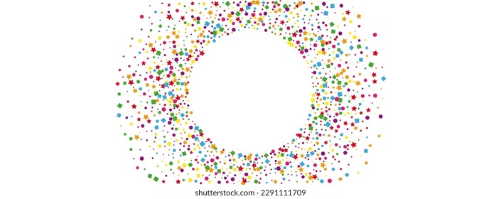 Bright Geometric Background White Vector. Dot Parade Texture. Multicolored Group. Colorful Circle Transparent. Polka Flying Illustration.