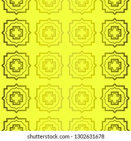 Bright Geometric Backgrounds Or Digital Papers. Backdrop. Vector Illustration. For Design, Wallpaper, Fashion, Print. Seamless Pattern With Abstract Geometric Style. Yellow green olive color