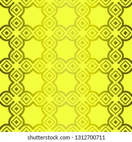 Bright Geometric Backgrounds Or Digital Papers. Backdrop. Vector Illustration. For Design, Wallpaper, Fashion, Print. Seamless Pattern With Abstract Geometric Style. Yellow green olive color