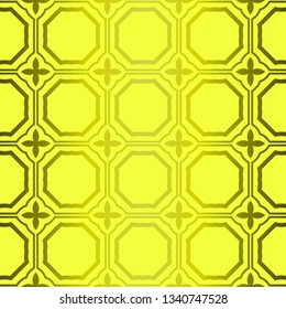Bright Geometric Backgrounds Or Digital Papers. Backdrop. Vector Illustration. For Design, Wallpaper, Fashion, Print. Seamless Pattern With Abstract Geometric Style. Yellow green olive color