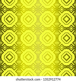 Bright Geometric Backgrounds Or Digital Papers. Backdrop. Vector Illustration. For Design, Wallpaper, Fashion, Print. Seamless Pattern With Abstract Geometric Style. Yellow green olive color