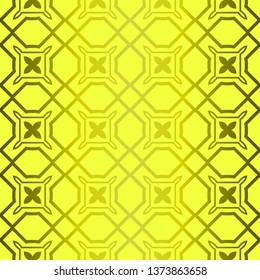 Bright Geometric Backgrounds Or Digital Papers. Backdrop. Vector Illustration. For Design, Wallpaper, Fashion, Print. Seamless Pattern With Abstract Geometric Style. Yellow green olive color