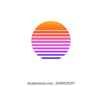 A bright, geometric circle capturing the essence of 80s and 90s retro style. perfect for adding a nostalgic touch.