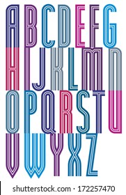 Bright geometric expressive triple font, drop caps.