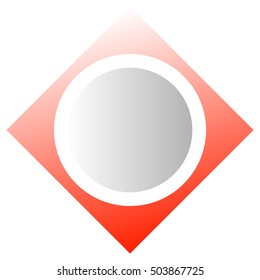 Bright geometric logo or icon with square and circle