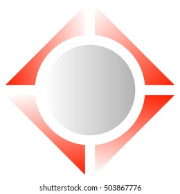 Bright geometric logo or icon with square and circle