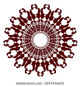 A bright geometric mandala with a multi-colored pattern. The symmetrical design radiates energy and harmony, combining sharp angles with flowing curves in a kaleidoscope of colors.