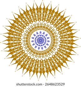 A bright geometric mandala with a multi-colored pattern. The symmetrical design radiates energy and harmony, combining sharp angles with flowing curves in a kaleidoscope of colors.