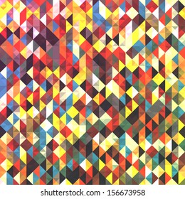 Bright geometric modern background with many triangles and grungy noise, vector illustration