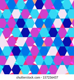 Bright geometric modern background with many triangles and hexagons