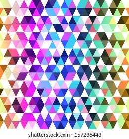 Bright geometric modern background with many triangles and hexagons