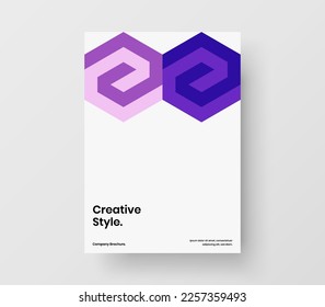 Bright geometric pattern annual report template. Creative corporate cover vector design concept.