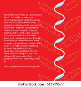 Bright geometric pattern with circles on a red background and place for text.