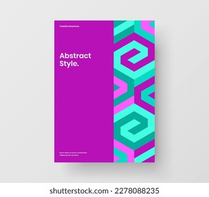 Bright geometric pattern company identity concept. Modern postcard design vector template.