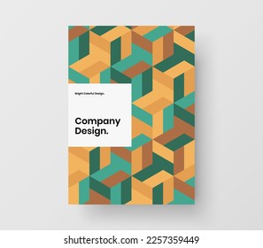 Diseño de identidad corporativa de patrones geométricos brillantes. Plantilla vectorial de diseño de portada de la empresa premium.