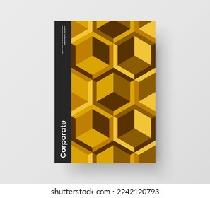 Helle geometrische Musterflyer-Illustration. Einziger Pamphlet A4 Vektordesign-Konzept.