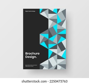 Bright geometric pattern handbill illustration. Colorful brochure A4 vector design concept.