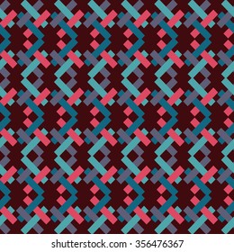 Bright geometric pattern of interlaced rectangles-vector illustration. Located diagonally.