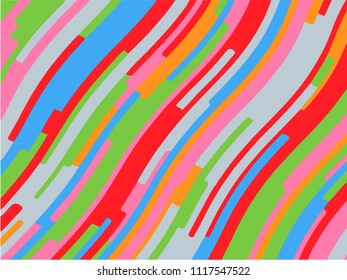 Bright geometric pattern with slanted waves, stripes. Vector illustration