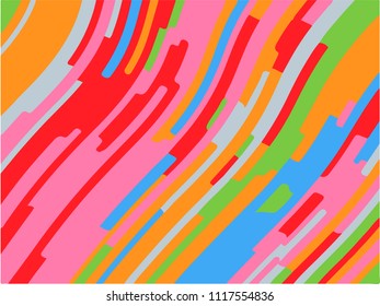 Bright geometric pattern with slanted waves, stripes. Vector illustration