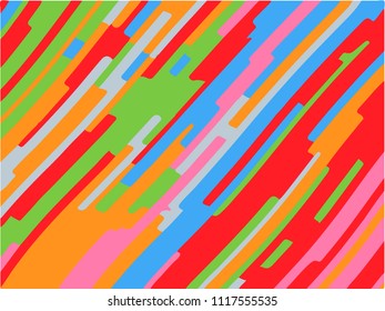 Bright geometric pattern with slanted waves, stripes. Vector illustration