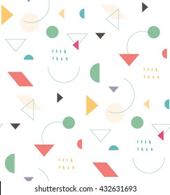 Bright geometric pattern in the style of the 80's 90's for the cover design, background, cover, fabric, fashion. Holiday repeating pattern