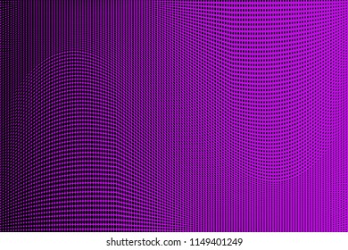 Bright geometric purple black halftone pattern. Soft dynamic lines. Abstract vector illustration with dots. Modern trendy polka dots background