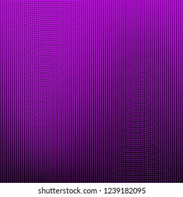 Bright geometric purple black halftone pattern. Soft dynamic lines. Abstract half tone vector illustration with dots. Modern trendy polka dots background