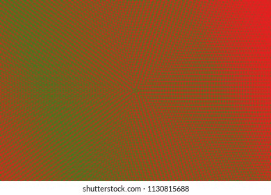 Bright geometric red green grunge halftone pattern. Soft dynamic lines. Abstract vector illustration with dots. Modern polka dots background