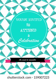 Bright and geometric retro invitation template