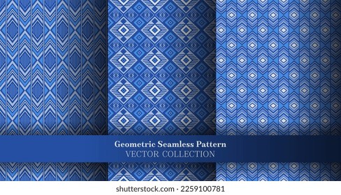 Bright geometric rhombus seamless pattern package. Islamic motif ethnic patterns. Rhombus lozenge geometric vector repeat motif bundle. Cover background prints.