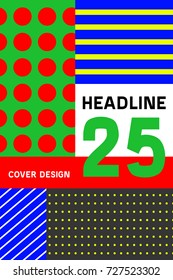Bright geometric scandinavian background. Template for book cover, brochure, banner in style of memphis. Hipster pattern. - stock vector