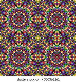 bright geometric seamless kaleidoscope pattern. vector illustration - eps 8