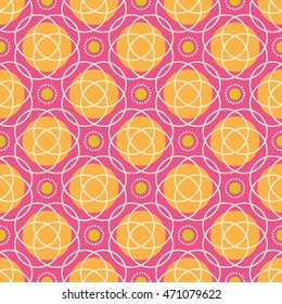 Bright geometric seamless pattern for girls