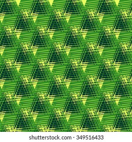 Bright geometric seamless pattern with jagged geometric shapes, triangles. Perfect for new year's background. Vector illustration.