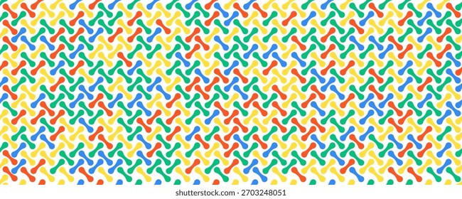 Bright geometric seamless pattern with playful rounded shapes. Repeating colorful elements create a cheerful energetic background