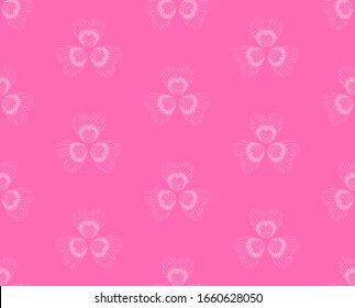 Bright geometric seamless pattern with skeletonized clover leaves. Repeat symmetrical botanical pattern. Vector illustration.