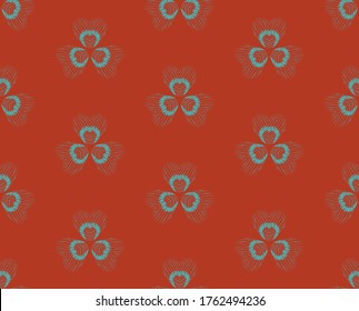 Helles, geometrisches nahtloses Muster mit skeletonisierten Kleeblatten. Wiederholen Sie symmetrisches botanisches Muster. Vektorgrafik.