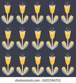 bright geometric seamless pattern with tulips vector illustration