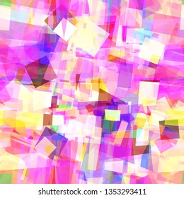 Bright geometric seamless texture with festive colors. Abstract vector background for web page, banners backdrop, fabric, home decor, wrapping