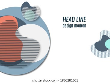 Bright geometric shapes, circle, stripes, fluid. Overlap banner template for social media. Business or technology presentation design template, brochure or flyer template. Vector illustration
