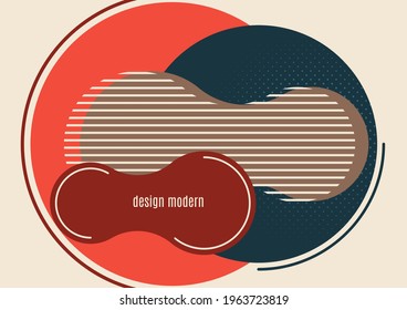 Formas geométricas brillantes, círculo, rayas, fluido. Plantilla de pancarta superpuesta para medios sociales. Plantilla de diseño de presentación de negocios o tecnología, folleto o planilla de volante. Ilustración del vector