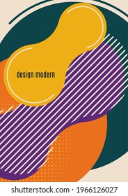 Formas geométricas brillantes, círculo, rayas, fluido. Plantilla de pancarta superpuesta para medios sociales. Plantilla de diseño de presentación de negocios o tecnología, folleto o planilla de volante. Ilustración del vector