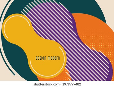 Formas geométricas brillantes, círculo, rayas, fluido. Plantilla de pancarta superpuesta para medios sociales. Plantilla de diseño de presentación de negocios o tecnología, folleto o planilla de volante. Ilustración del vector