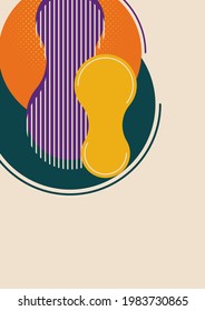 Formas geométricas brillantes, círculo, rayas, fluido. Plantilla de pancarta superpuesta para medios sociales. Plantilla de diseño de presentación de negocios o tecnología, folleto o planilla de volante. Ilustración del vector