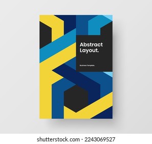 Helle geometrische Formen, Handschriftenlayout. Original Broschüren Design, Vektorgrafik.