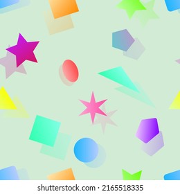 bright geometric shapes with a smooth transition of color, with reflection. seamless pattern. vector illustration, high quality. modern print for your work, textiles,wallpaper,background