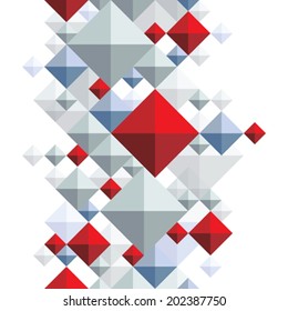 Bright geometric squared background, rhombic transparent seamless pattern.